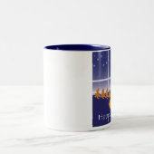 WagsToWishes_Menorah Hunde Zweifarbige Tasse (Mittel)