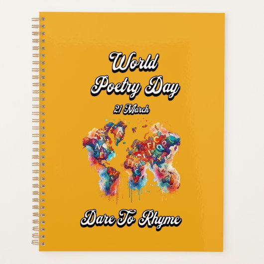 Wagt es, Rhyme zu sein. Weltpoesie-Tag. Planer (Vorderseite)