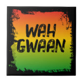 Wah Gwaan Jamaican Rasta Caribbean Kitchen Fliese (Vorderseite)