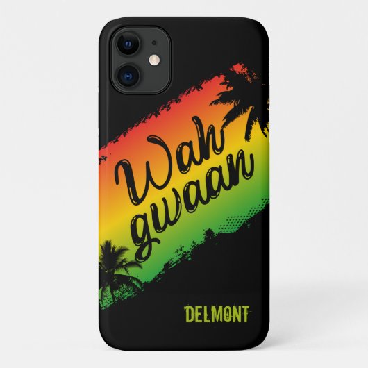 Wah Gwaan Jamaican Rasta Patois Black Case-Mate iPhone Hülle (Rückseite)