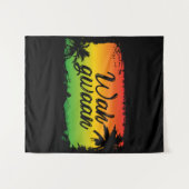 Wah Gwaan Jamaican Rastafarian Caribbean Tapestry Wandteppich (Vorderseite (Horizontal))