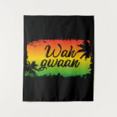 Wah Gwaan Jamaican Rastafarian Caribbean Tapestry Wandteppich (Vorderseite)
