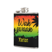 Wah Gwan Jamaican Rasta Reggae Lover Flachmann (Links)