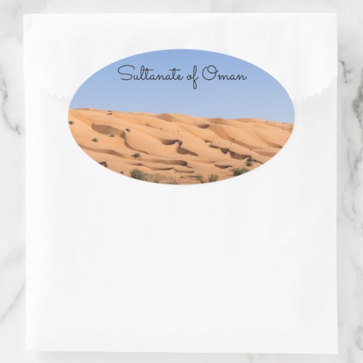 Wahiba Sands Wüste - Oman Ovaler Aufkleber (Tasche)