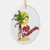 Wahine Button-oben Mele Kalikimaka Keramikornament (Rechts)