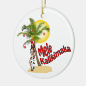 Wahine Button-oben Mele Kalikimaka Keramikornament (Links)