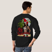 Wahine Button-oben Mele Kalikimaka WeihnachtsT - T-Shirt (Schwarz voll)