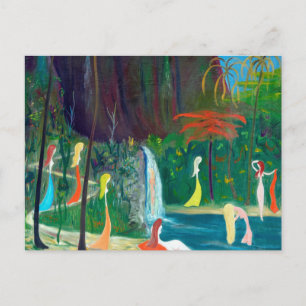 Wahine in Wailele von Marguerite Blasingame Postkarte