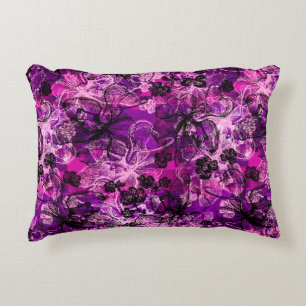 Wahine Lace Hawaiian Orchid Collage Dekokissen