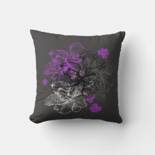 Wahine Lace Hawaiian Orchid Reversible Kissen