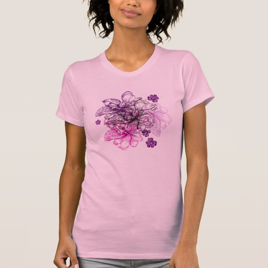 Wahine Lace Hawaiian Orchid T-Shirts (Vorderseite)