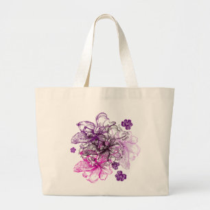 Wahine Lace Hawaiian Orchidee Totes Jumbo Stoffbeutel