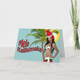 Wahine Pinup Mele Kalikimaka Weihnachtskarten 02 Feiertagskarte