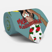 Wahine Pinup Mele Kalikimaka WeihnachtsKrawatte 2 Krawatte (Gerollt)