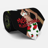 Wahine Pinup Mele Kalikimaka WeihnachtsKrawatte 3 Krawatte (Gerollt)