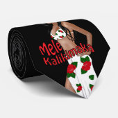 Wahine Pinup Mele Kalikimaka WeihnachtsKrawatte Krawatte (Gerollt)
