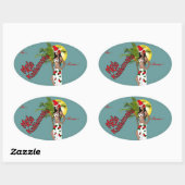 Wahine Pinup Weihnachtsgeschenke Tag Stickers (Blatt)