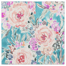 WAHINE WEISEN tropisches Aqua mit Blumen