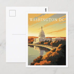 Wahington DC USA Vintag Famous Travel Place Postkarte