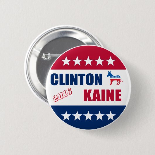 Wahl 2016 Clintons Kaine | Button (Vorne & Hinten)