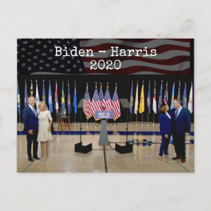 Wahl 2020 in Biden und Harris und Ehegatten Postkarte