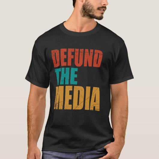Wahl 2020 USA Patriotism Defund the Media T-Shirt (Vorderseite)