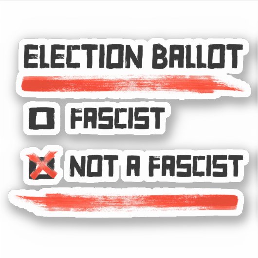 Wahl 2024: Abstimmung nicht faschistisch Aufkleber (Vorderseite)