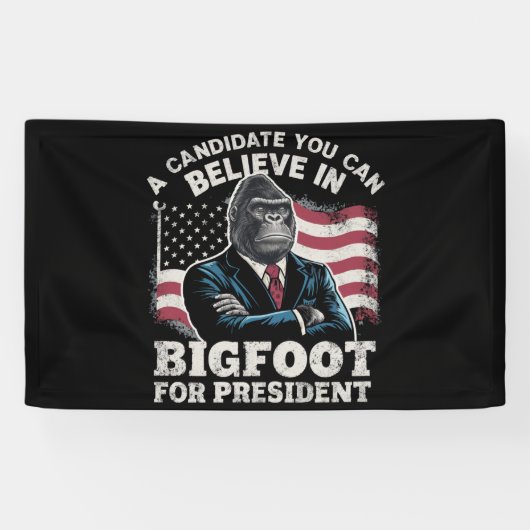 Wahl 2024 Funny Vote Sasquatch USA Banner (Horizontal)