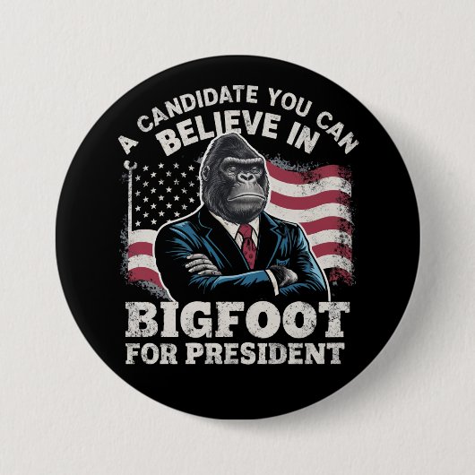 Wahl 2024 Funny Vote Sasquatch USA Button (Vorderseite)