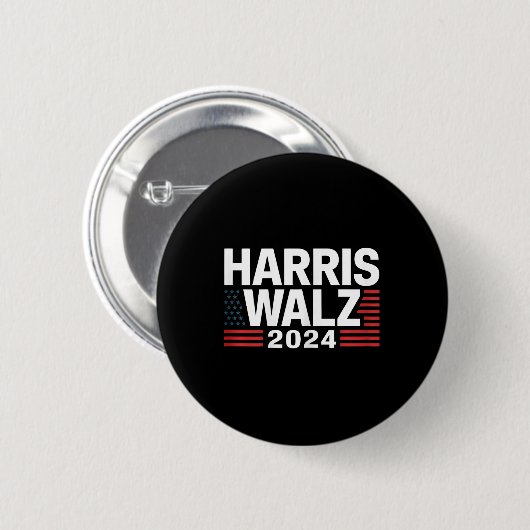 Wahl 2024 Kamala Harris Tim W Waltz 1 Button (Vorne & Hinten)