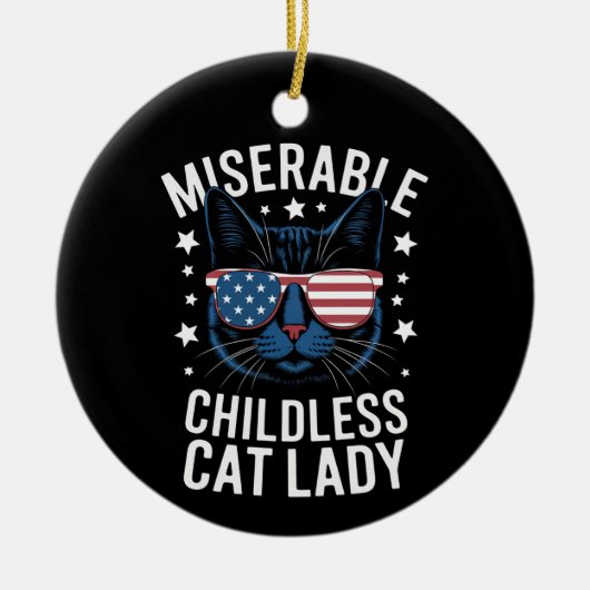 Wahl 2024 Kinderlose Katzen Frauen Frauenstimmen Keramik Ornament (Vorne)