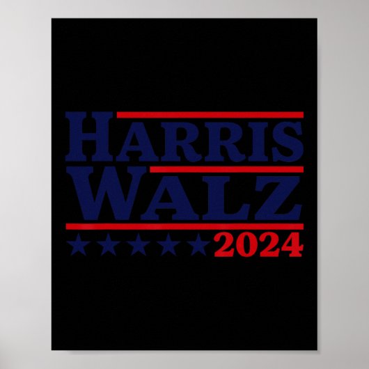 Wahl 2024 Wahl Kamala Harris Tim Waltz 2024 4 Poster (Vorne)