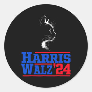 Wahl 2024 Wahl Kamala Harris Tim Waltz 2024 4 Runder Aufkleber