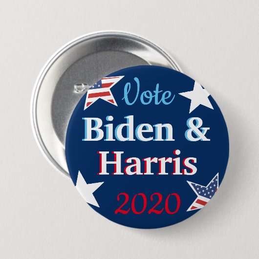 Wahl Biden und Harris American Flag 2020 Button (Vorne & Hinten)