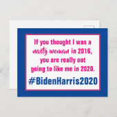 Wahl der ekligen Frau Biden Harris 2020 Postkarte (Vorne/Hinten)