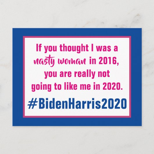 Wahl der ekligen Frau Biden Harris 2020 Postkarte (Vorderseite)