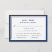 Wahl der nautischen Navy mit weißem und blauem Ess RSVP Karte (Vorderseite)