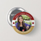 Wahl der Schüler in Burgund & Gold School Button (Vorne & Hinten)