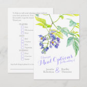 Wahl des Hochzeitsmahles lila florale Antwortkarte RSVP Karte (Vorne/Hinten)