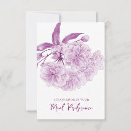 Wahl des Hochzeitsmahles lila florale Antwortkarte RSVP Karte