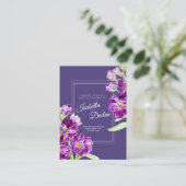 Wahl des Hochzeitsmahls für violette Blumen Begleitkarte (Stehend Vorderseite)