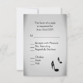 Wahl des "Silver Music Wedding Menu"-UAWG RSVP Karte (Vorderseite)