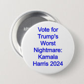 Wahl für Trumps schlimmsten Albtraum: Kamala Harri Button (Vorne & Hinten)