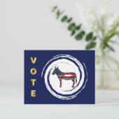 Wahl Gold Vote Patriotic Donkey Postkarte (Stehend Vorderseite)