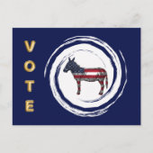 Wahl Gold Vote Patriotic Donkey Postkarte (Vorderseite)