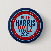 Wahl Harris Walz zum Präsidenten 2024 Button (Vorderseite)