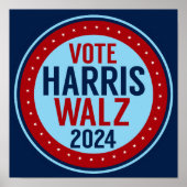 Wahl Harris Walz zum Präsidenten 2024 Poster (Vorne)