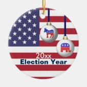 Wahl-Jahr-republikanisches oder demokratisches Keramik Ornament (Vorne)