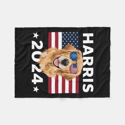 Wahl Kamala Harris 2024 Golden Retriever Dog U Fleecedecke (Vorderseite (Horizontal))