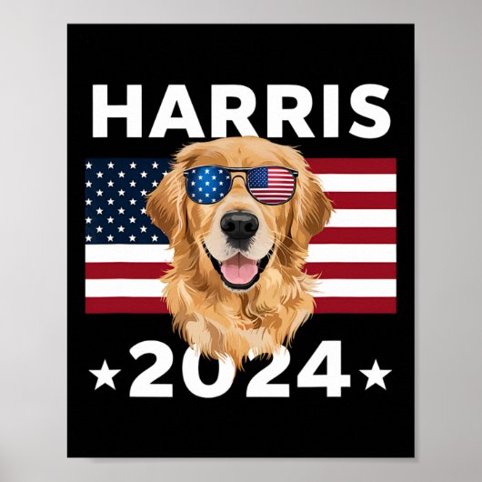 Wahl Kamala Harris 2024 Golden Retriever Dog U Poster (Vorne)